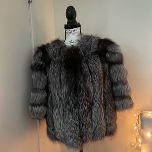 100% fox fur coat